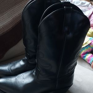 Black leather boots